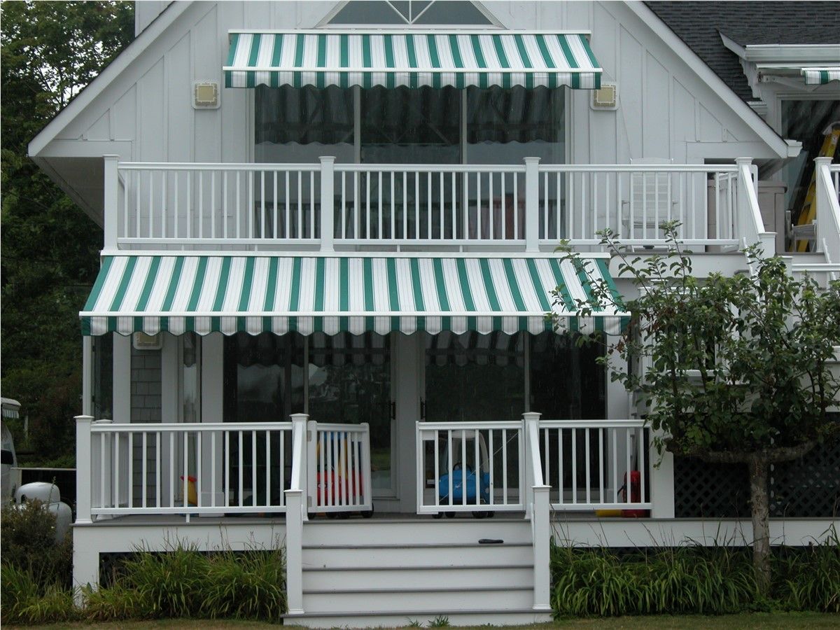 Awnings shading outdoor living space